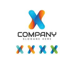 moderne unique du modèle de logo de lettre initiale x pour le logo d'entreprise vecteur