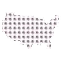 carte des états-unis en demi-teinte. vecteur