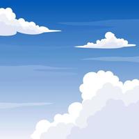 illustration vectorielle, ciel bleu avec des nuages blancs, comme image de fond ou de bannière, journée internationale de l'air pur pour le ciel bleu.