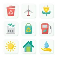 pack d'icônes écologiques de la journée mondiale de l'environnement vecteur