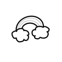 arc en ciel saison des pluies patrick day doodle de ligne organique dessiné à la main vecteur