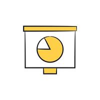 icône de graphique à secteurs illustration de thème jaune vecteur
