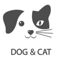 illustration d'un visage mignon d'un chien et d'un chat vecteur