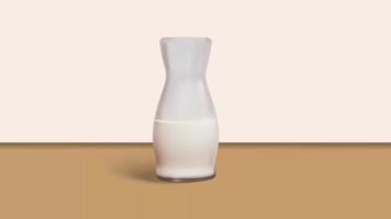 graphique vectoriel d'illustration de bouteille de lait réaliste 3d. parfait pour la promotion des produits laitiers