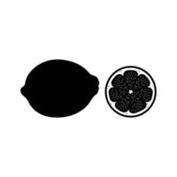 icône noir et blanc de citron. élément de design silhouette sur fond blanc isolé vecteur