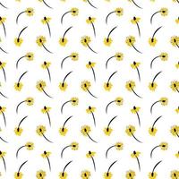 motif de pissenlits jaunes.illustration vectorielle vecteur