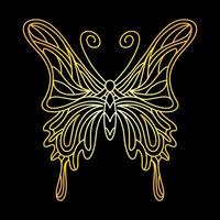 le papillon doré est un insecte. illustration vectorielle linéaire coléoptère vecteur