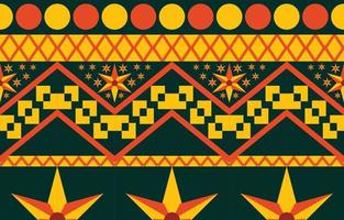 tissu coloré de fleurs, motif ethnique géométrique dans la conception de fond oriental traditionnel pour tapis, papier peint, vêtements, emballage, batik, style de broderie d'illustration vectorielle. vecteur