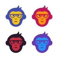 singe, singe avec des lunettes, illustration vectorielle vecteur