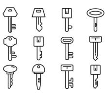 icônes clés définir l'illustration de la ligne vecteur