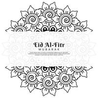 eid al-fitr avec fond de fleur de mehndi. illustration abstraite vecteur