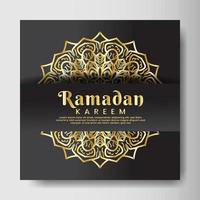 ramadan kareem avec fond de mandala. conception pour votre date, carte postale, bannière, logo. vecteur