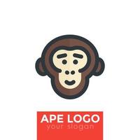 singe, élément de logo vectoriel chimpanzé