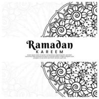 ramadan kareem avec fond de fleur de mehndi. illustration abstraite vecteur