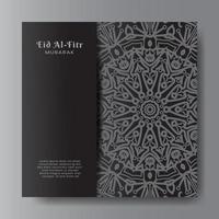 eid al-fitr avec fond de mandala. conception pour votre date, carte postale, bannière, logo. vecteur