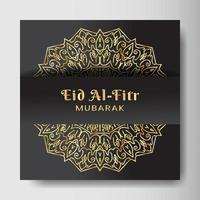 eid al-fitr avec fond de mandala. conception pour votre date, carte postale, bannière, logo. vecteur