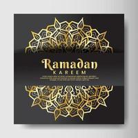 ramadan kareem avec fond de mandala. conception pour votre date, carte postale, bannière, logo. vecteur