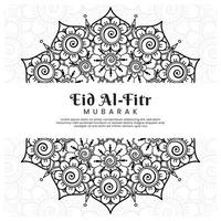 eid al-fitr avec fond de fleur de mehndi. illustration abstraite vecteur