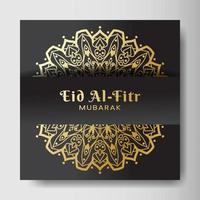 eid al-fitr avec fond de mandala. conception pour votre date, carte postale, bannière, logo. vecteur