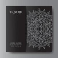 eid al-fitr avec fond de mandala. conception pour votre date, carte postale, bannière, logo. vecteur