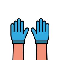 icône plate de gants bleus. illustration vectorielle sur blanc vecteur