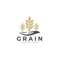 vecteur d'icône de logo de grain de blé isolé