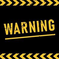 panneau d'avertissement avec des rayures jaunes et noires. image de concept de sécurité pour la prudence, la zone dangereuse et le danger. illustration vectorielle sur fond noir vecteur
