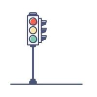 icône de feu de circulation devant. panneau d'avertissement sur fond blanc. symbole de dessin animé. illustration vectorielle vecteur
