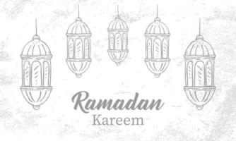 illustration de croquis détaillée pour ramadan kareem avec fond grunge. illustration vectorielle vecteur