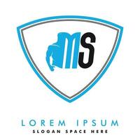 lettre ms logo. logo de la salle de remise en forme. création de logo vectoriel de remise en forme pour la salle de sport et le fitness.