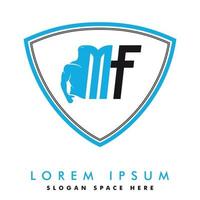 logo lettre mf. logo de la salle de fitness. création de logo vectoriel de remise en forme pour la salle de sport et le fitness.