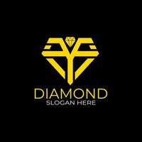 création de logo lettre f diamant. concept de design, logos, logogramme, modèle de diamant de logotype vecteur