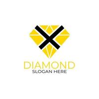 création de logo lettre x diamant. concept de design, logos, logogramme, modèle de diamant de logotype vecteur