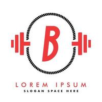 logo de la lettre b. logo de la salle de fitness. création de logo vectoriel de remise en forme pour la salle de sport et le fitness.