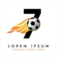 logo de football sur le panneau numéro 7. création de logo de football. vecteur