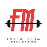 logo lettre fm. logo de la salle de remise en forme. création de logo vectoriel de remise en forme pour la salle de sport et le fitness.