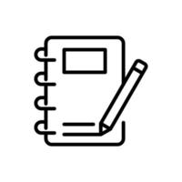 icône de vecteur de liste de cahier
