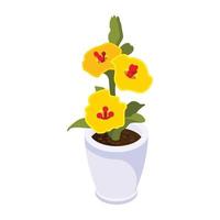 jetez un oeil à cette icône isométrique de pot de fleur vecteur