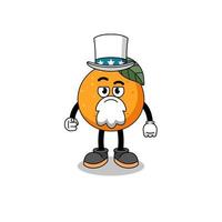 illustration de dessin animé de fruits orange avec je veux que tu fasses un geste vecteur