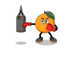 illustration du boxeur de fruits orange vecteur