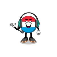 mascotte illustration du luxembourg en tant que service client vecteur