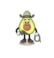 mascotte de personnage d'avocat en tant que cow-boy vecteur