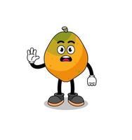 illustration de dessin animé de fruit de papaye faisant la main d'arrêt vecteur
