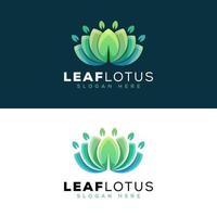 modèle de vecteur de conception de logo de lotus feuille verte