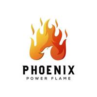 modèle de vecteur de conception de logo de flamme d'énergie phonenix