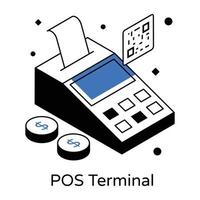 une icône de la conception isométrique du terminal pos vecteur