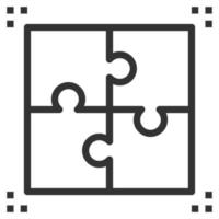 gestion de solution d'entreprise de puzzle vecteur