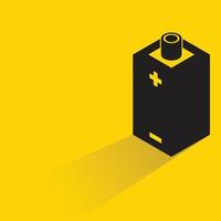 icône de la batterie sur fond jaune vecteur