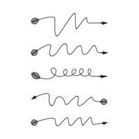 doodle et flèche en zigzag illustration de la ligne d'arc vecteur