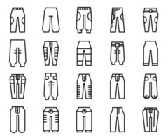 icônes de ligne de pantalon pantalon vecteur